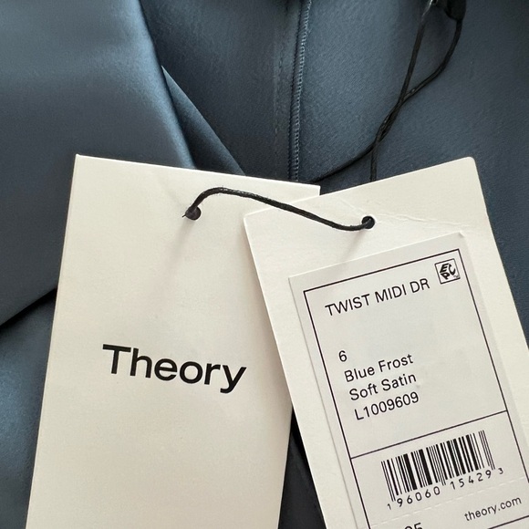 NWT THEORY Satin Midi Wrap Dress - Picture 3 of 5